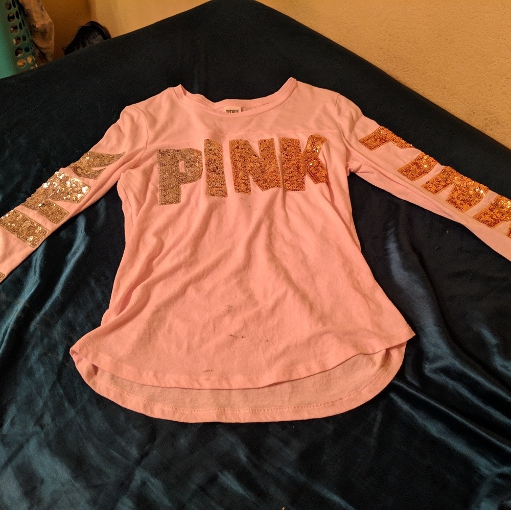 Long sleeve sequined shirt